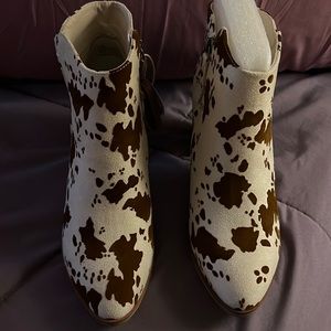 MIA Cow Print Bootie